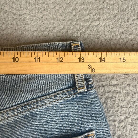 Agolde Crop Jeans Womens 24 x 26 Crop Blue High Rise  Button Fly Distressed - Picture 10 of 12